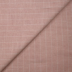 Polyviscose et lin rayé Maud fond rose poudré