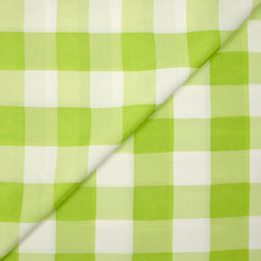 polyviscose tissée-teinte vichy 30 mm blanc et vert pomme