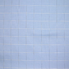 Popeline polycoton jacquard à carreaux ciel