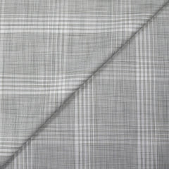 Popeline polycoton tissée-teinte à carreaux Rémi fond gris