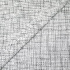 Popeline polycoton tissée-teinte quadrillage gris fond blanc