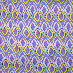 Satin de viscose imprimé disco retro fond parme
