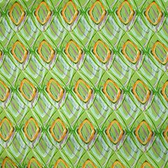 Satin de viscose imprimé disco retro fond vert