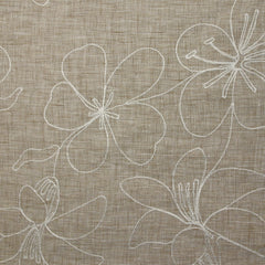 Toile brodée Ariel beige chiné