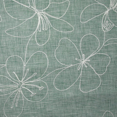 Toile brodée Ariel vert d'eau chiné