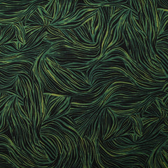 Twill de viscose imprimé nature abstraite vert fond noir