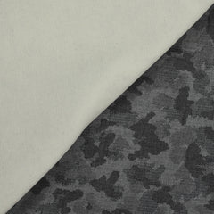Velours côtelé coton contrecollé jacquard camouflage blanc cassé