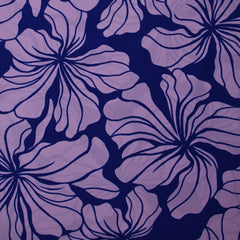 Viscose imprimée grandes fleurs fond violet