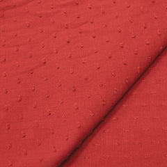 Voile de coton Plumetis rouge
