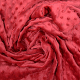Polaire minky relief rouge framboise