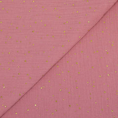 Double gaze vieux rose confettis doré