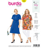 Burda 6305 Boss - Vestido de plisos con escote