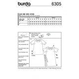 Burda 6305 Boss - Vestido de plisos con escote
