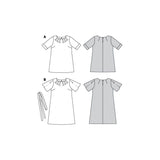 Burda 6305 Boss - Vestido de plisos con escote