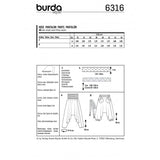 Burda 6316 boss - Sarouel pants