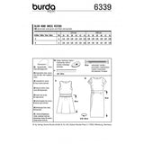 Burda Boss 6339 - Vestido de cuello del barco
