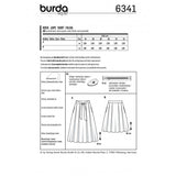 Burda Boss 6341 - Falda de pliegues huecos