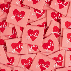 Étiquettes tissées  "Joli Coeur" x 5