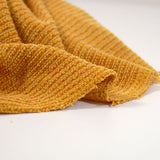 Maille chenille côtelée jaune soleil