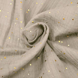 Double gaze grège confettis doré