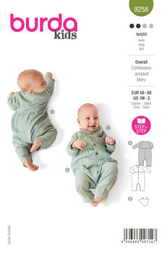 Patron Burda n°9258 : Combinaison bébé