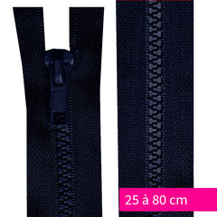 Cierre inyectado n ° 5 separable de 25 a 80 cm de azul de medianoche