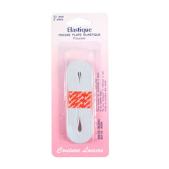Élastique tresse plate élastique 12 mm blanc