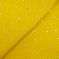 Double gaze moutarde confettis doré